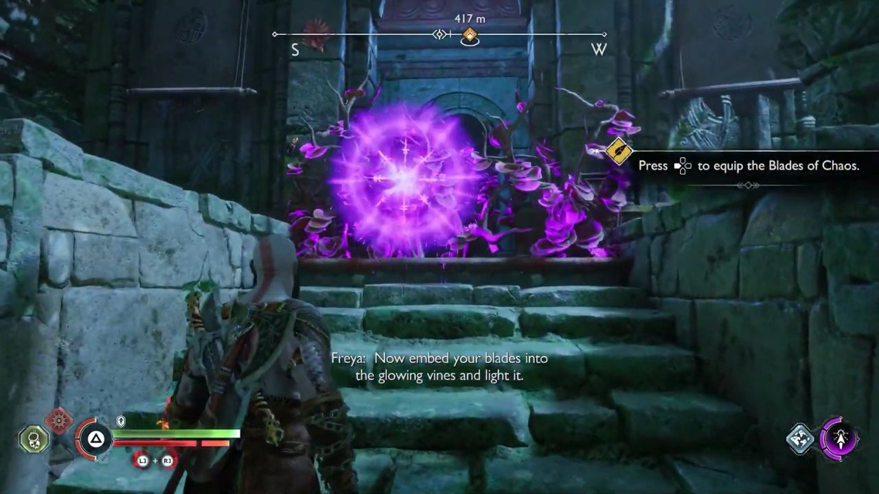 Clear up the Red Vines in Vanaheim God of War Ragnarok