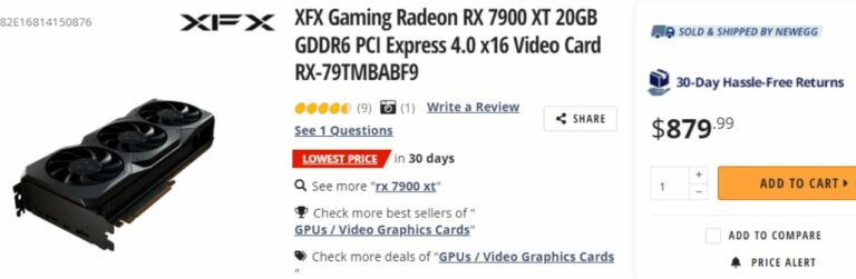 AMD Radeon RX 7900 XT Reference Model now Costs Less than MSRP 