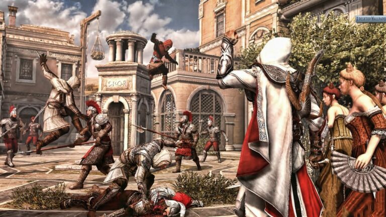 Ezio disparando a un templario – Assassin's Creed: Brotherhood