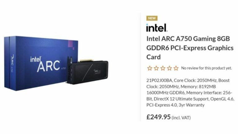 GPU Intel Arc A750 disponibles a precios reducidos en EE. UU., Reino Unido y Europa
