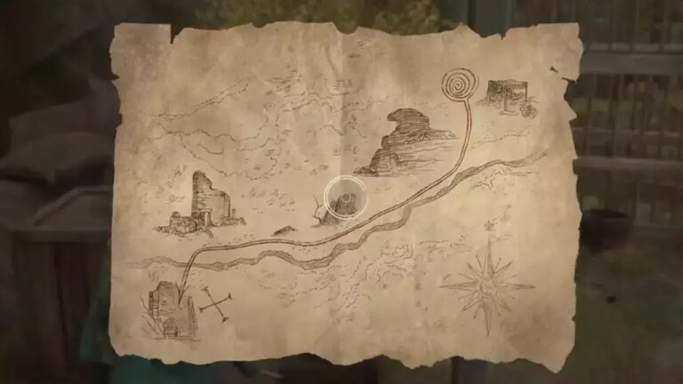 How to use Rowland’s Map to follow his trail in Hogwarts Legacy?