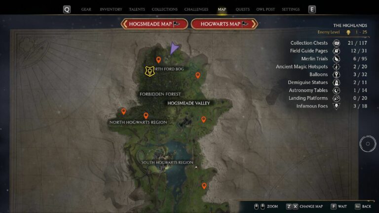 Una guía para encontrar todas las plataformas de aterrizaje: Hogwarts Legacy