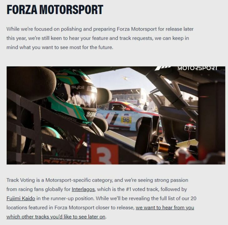 Forza Motorsport being polished, set for possible October 2023 release