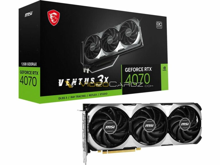 MSI GeForce RTX 4070 Ventus 3X & Gaming-Grafikkarten durchgesickert