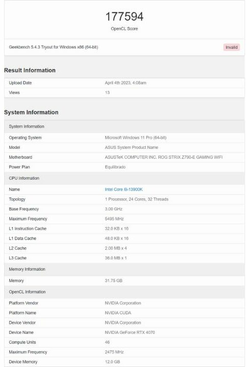 RTX 4070 performance at par with RTX 3080 and slower than RTX 4070Ti