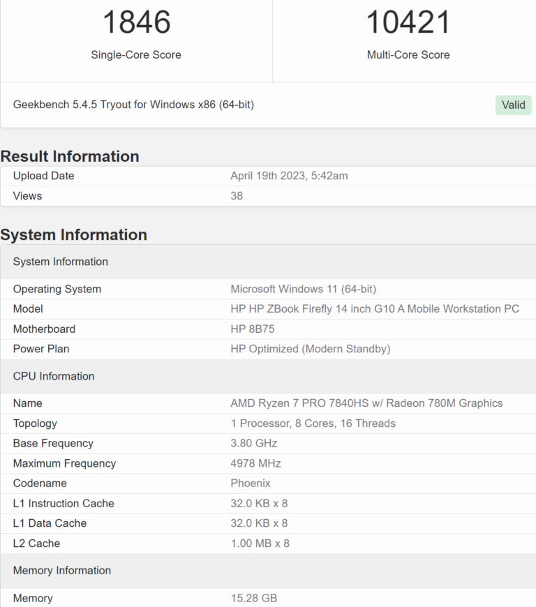 HP Zbook FireFly 14 G10 Workstation Spotted W/ AMD Ryzen 7 PRO 7840HS