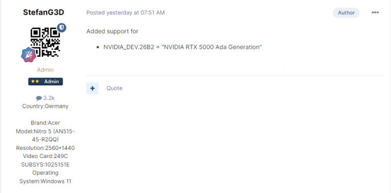 Nvidia RTX 5000 ADA workstation GPU confirmed by driver leaks
