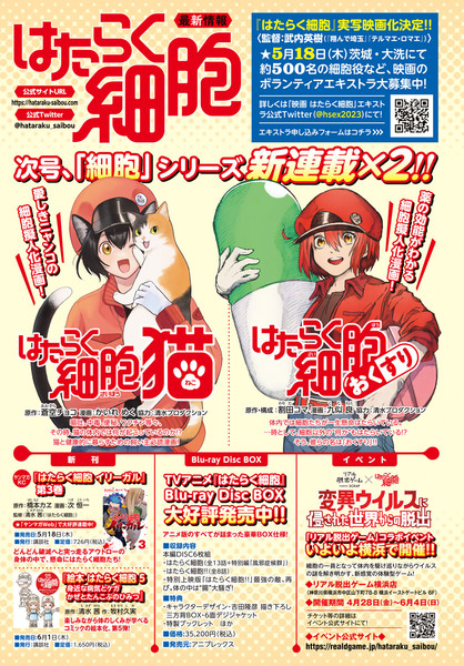 Zeit zum Lernen als Zellen bei der Arbeit! Manga enthüllt zwei neue Spinoff-Serien!
