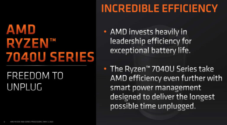 AMD Announces Ryzen 7040U Power Efficient APUs Codenamed Phoenix