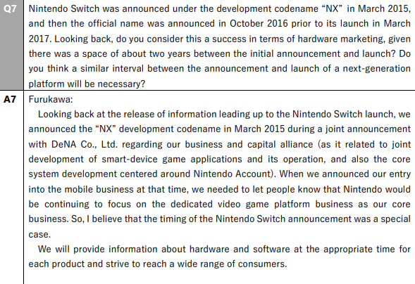 El sucesor de Nintendo Switch se lanzará poco después del anuncio