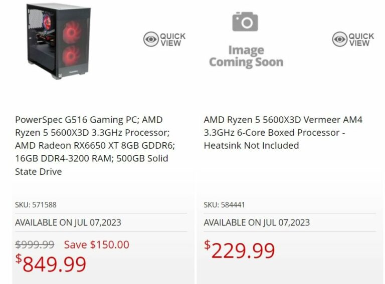 AMD to Launch Ryzen 5 5600X3D Processor on July 7th via Microcenter