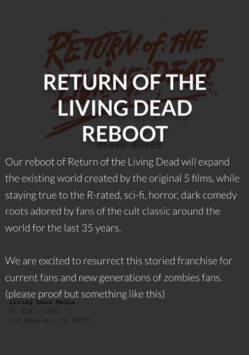Der Zombie-Klassiker „Die Rückkehr der lebenden Toten“ wird nach 40 Jahren neu gestartet