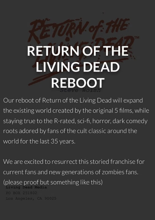 Zombie Classic The Return of the Living Dead to Get a Reboot after 40 Years