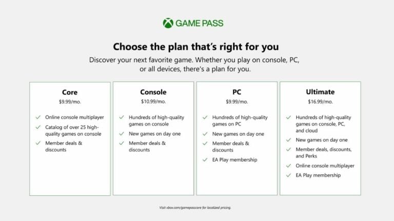 Xbox Live Gold será reemplazado por Xbox Game Pass Core a partir del 14 de septiembre