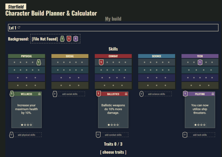 Fan-made Starfield Character builder allows players to test builds