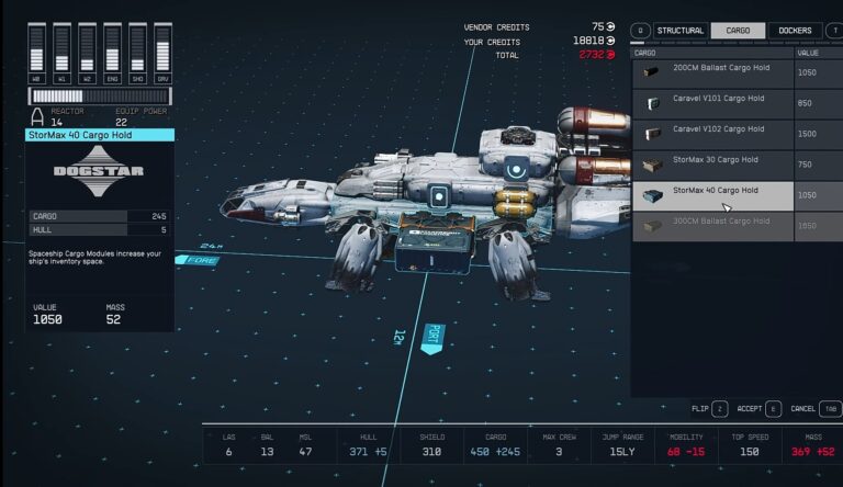 Sistema de armazenamento explicado: como e onde armazenar recursos em Starfield?