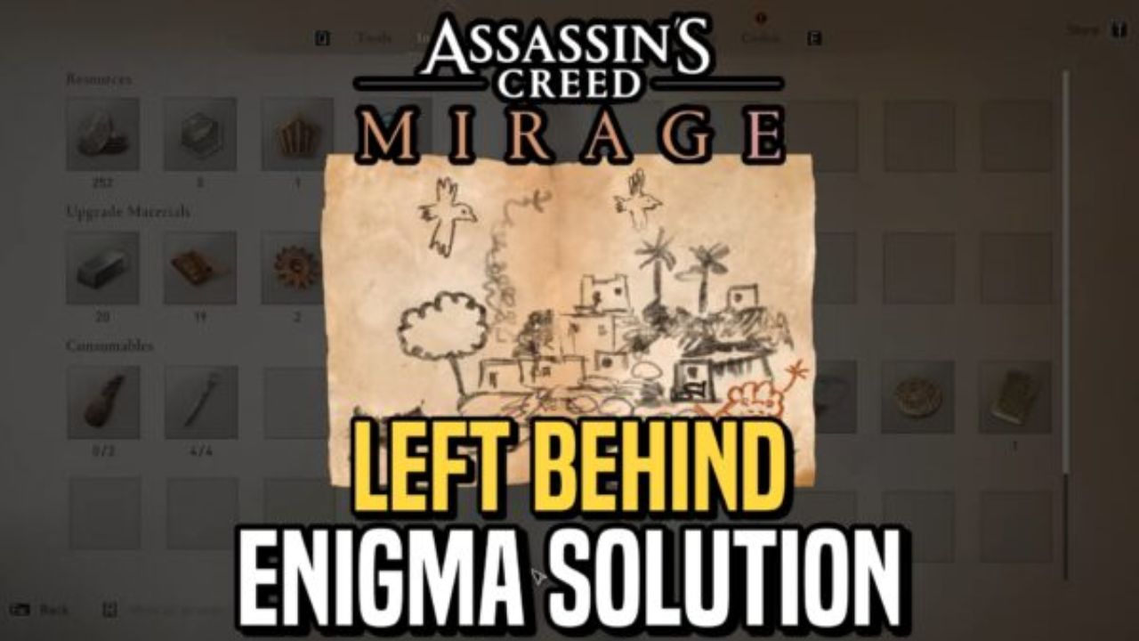 Solución Left Behind Enigma: portada de la guía paso a paso de Assassin's Creed Mirage