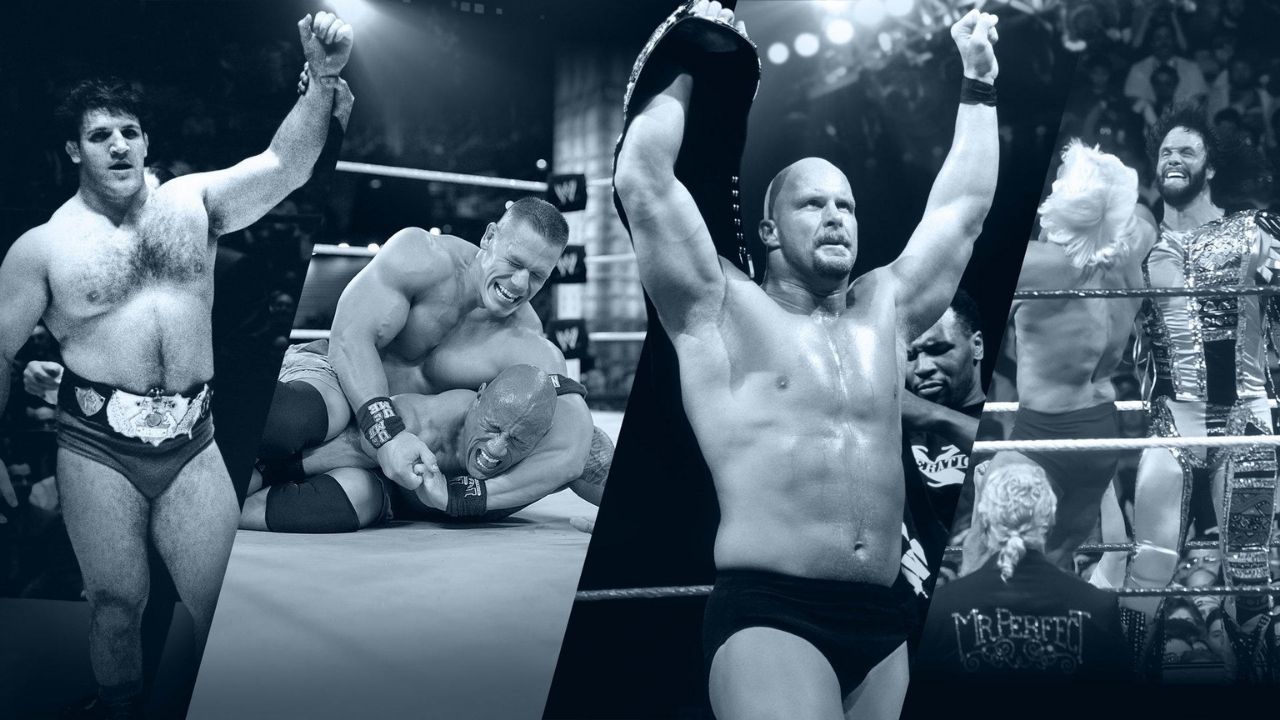 Os maiores campeões e vice-campeões da história recente para a capa atual do WWE Belts