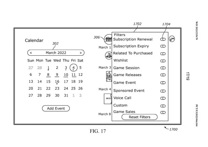 Sony presenta una patente para una nueva interfaz de usuario basada en calendario para PlayStation 5