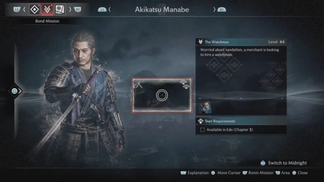 Unlock The Watchman Mission in Rise of the Ronin | Akikatsu Manabe Bond Quest