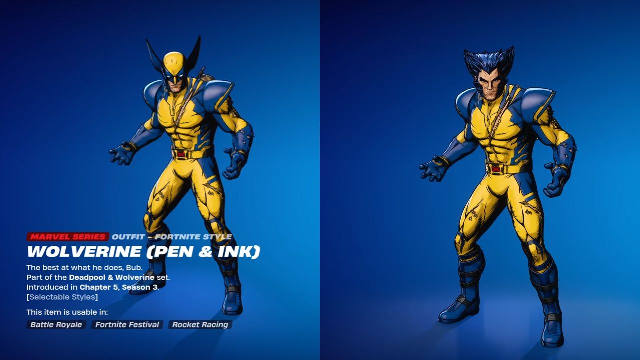 New Deadpool And Wolverine Skins in Fortnite