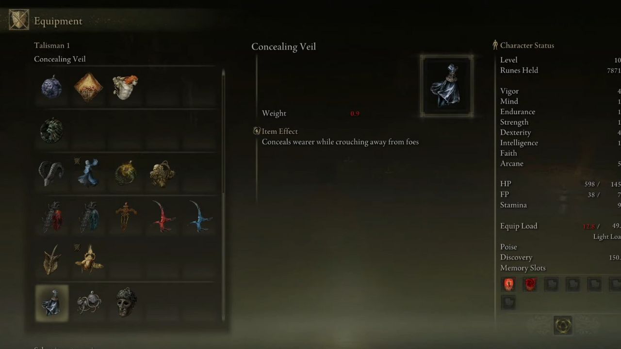 How to get Concealing Veil Talisman in Elden Ring DLC?