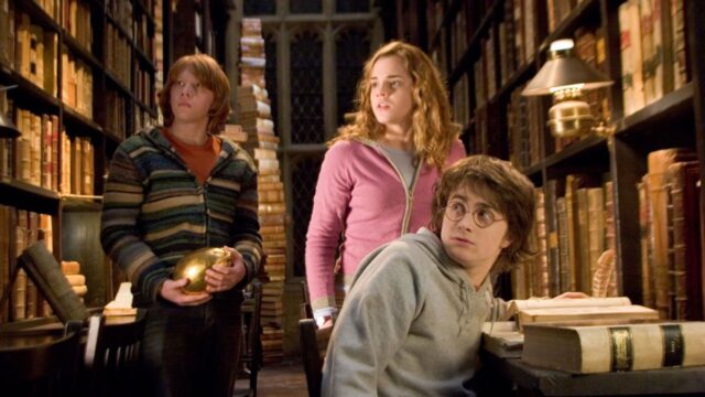 Rupert Grint, Daniel Radcliffe, and Emma Watson in Harry Potter 