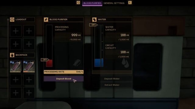 Deposit Blood in the Blood Purifier 